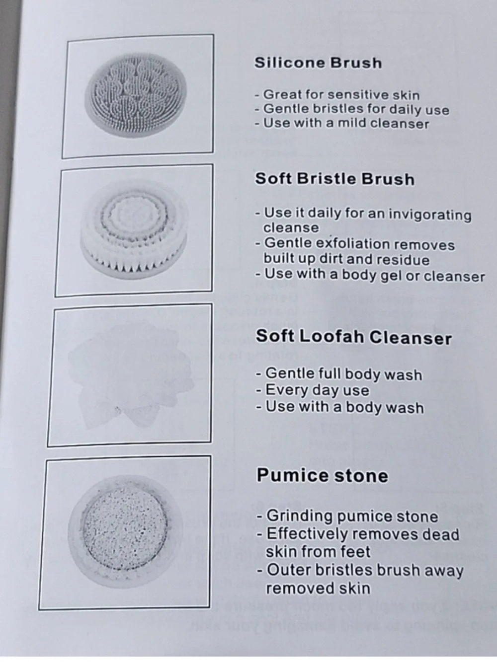 Blushly Cleaning and Exfoliating Body Brush with 4 Brush Heads NEW